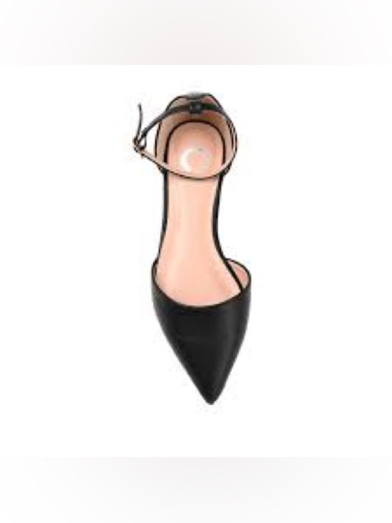 Journee Collection Shoes - Reba Black Pointed Toe Ankle-Strap Flat Shoes Journee Collection New Size 8 Wide